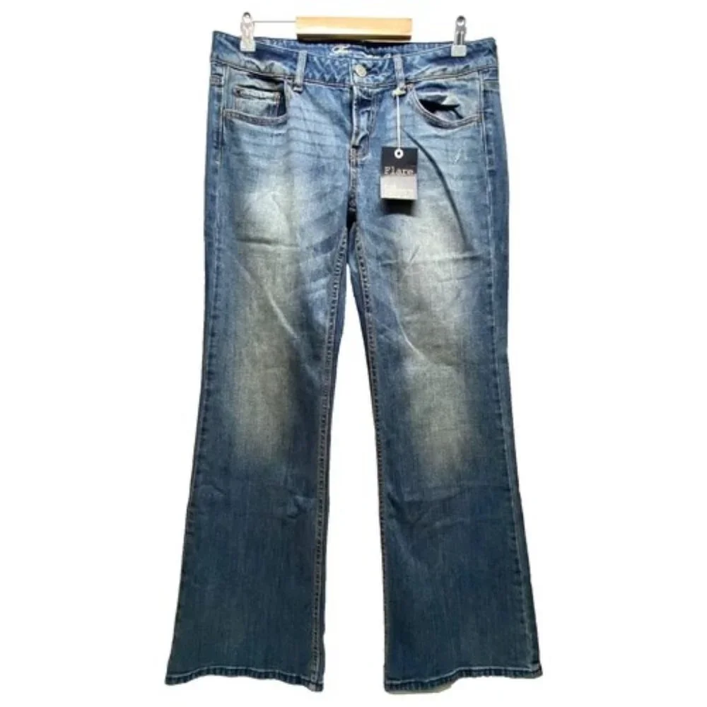 Forever 21 Flare Jeans Women's 30 Blue Medium Wash 5 Pocket Denim Jean Pants NWT